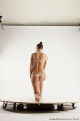 Underwear Woman White Kneeling poses - ALL Athletic Kneeling poses - on one knee long brown Multi angle poses Academic